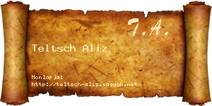 Teltsch Aliz névjegykártya